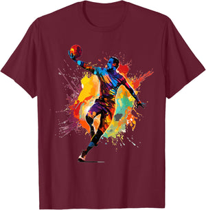 Handball player paint splash Men's handball T-Shirt - T-Shirt | Maroon