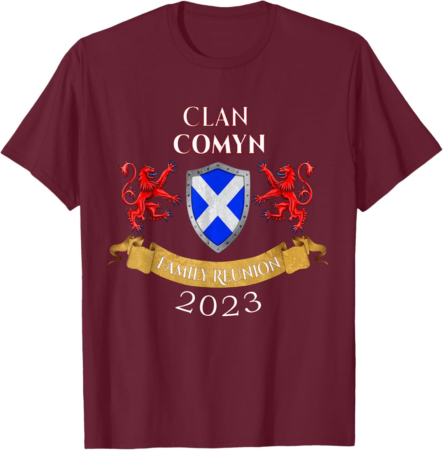 Comyn Family Reunion 2023 Scottish Clan T-Shirt - T-Shirt | Maroon