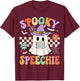 Spooky Speechie Speech Therapy Halloween Retro SLP Halloween T-Shirt - T-Shirt | Maroon