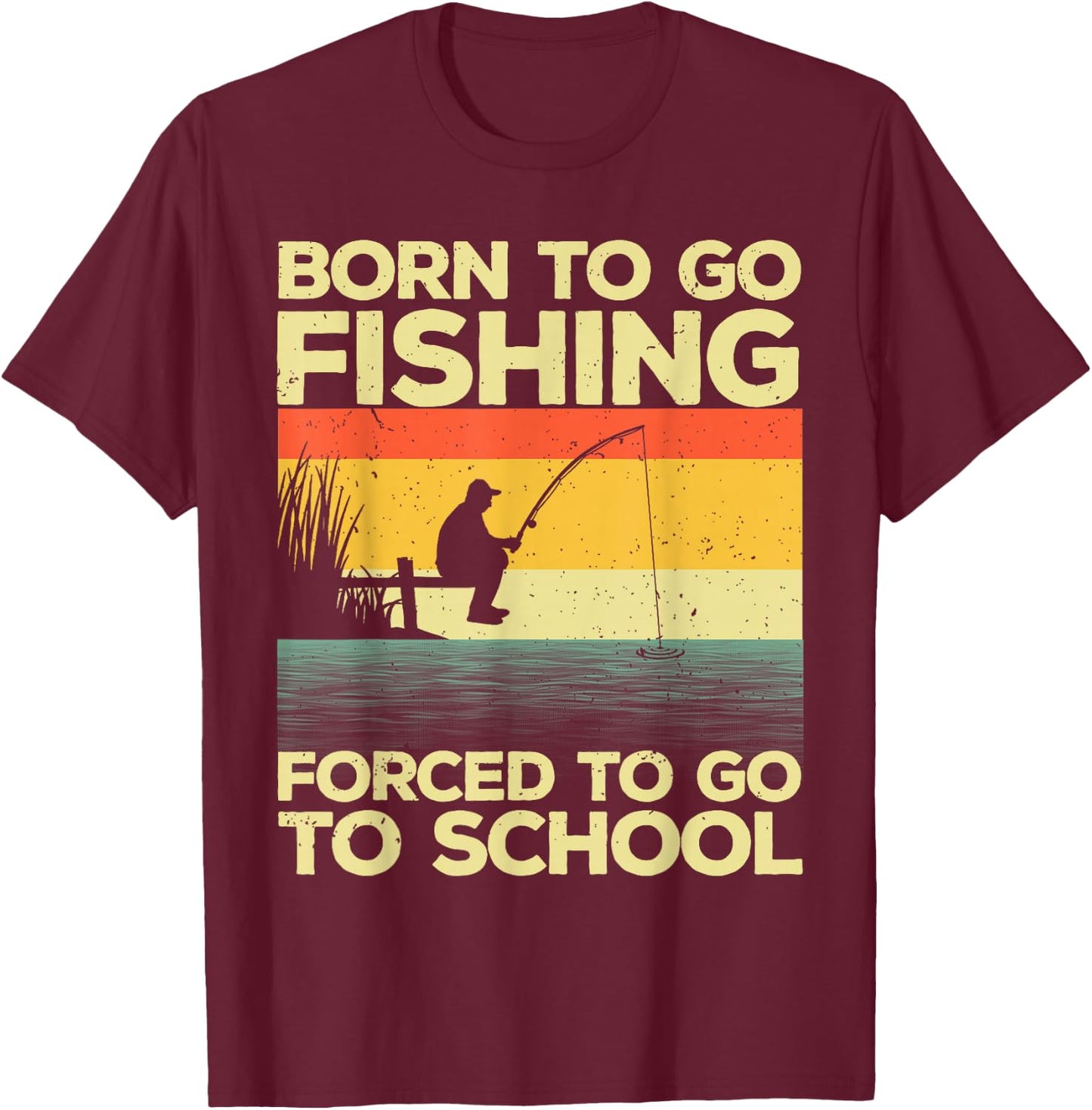 Cool Fishing Women Kids Bass Fishing Fisherman Fish Small T-Shirt - T-Shirt | Maroon