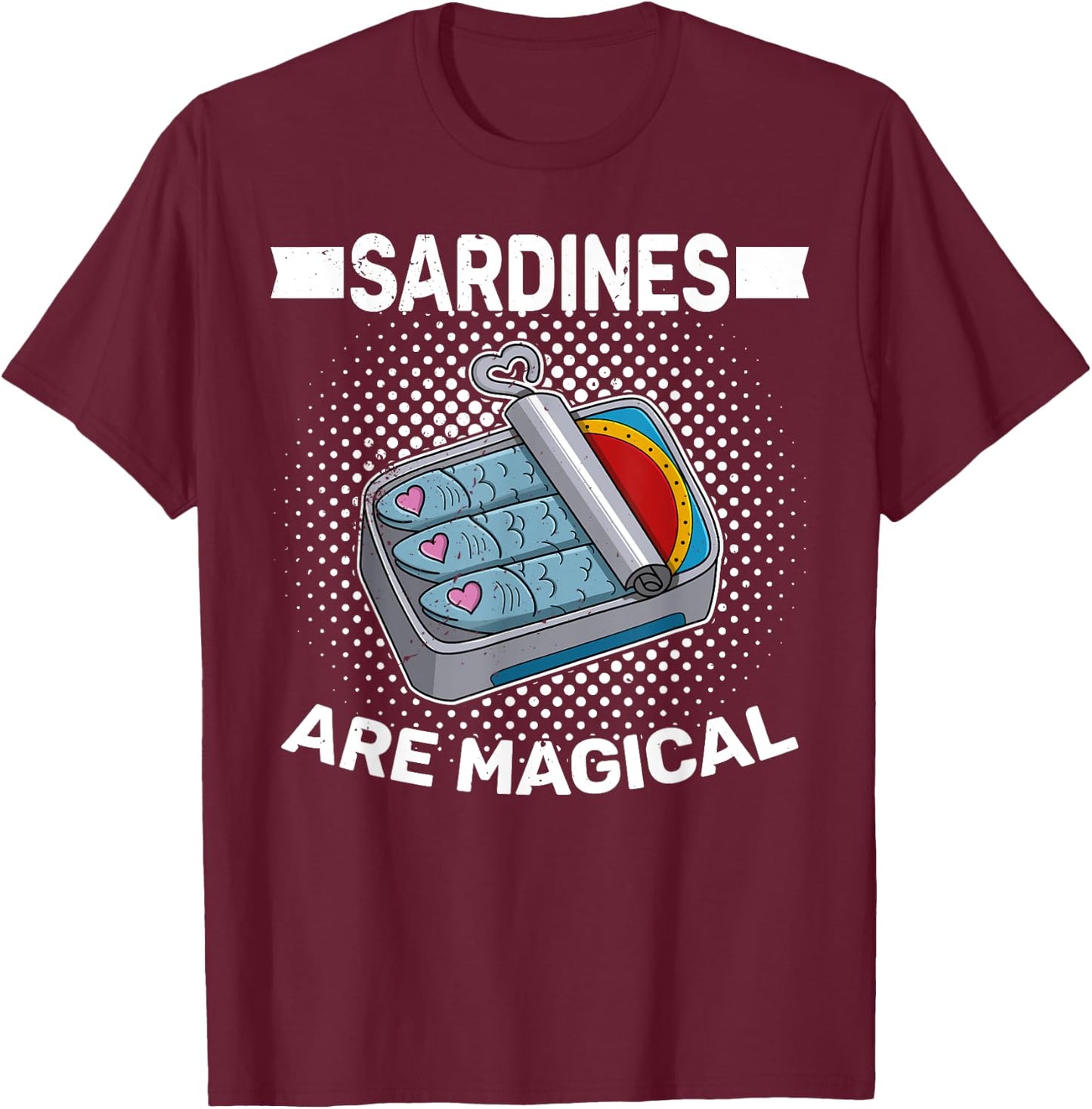Sardine Anchy, Fish Food Can Fish Kitchen Ocean T-Shirt - T-Shirt | Maroon