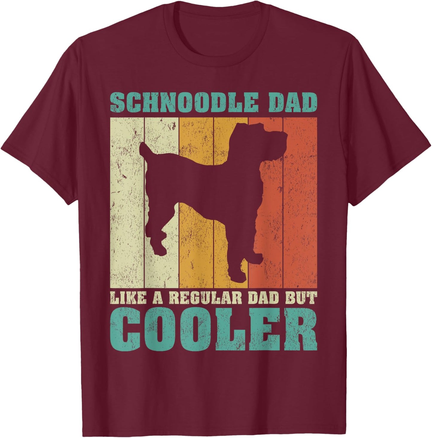 Vintage Retro Schnoodle Dad Like A Regular Dad Father's Day T-Shirt - T-Shirt | Maroon