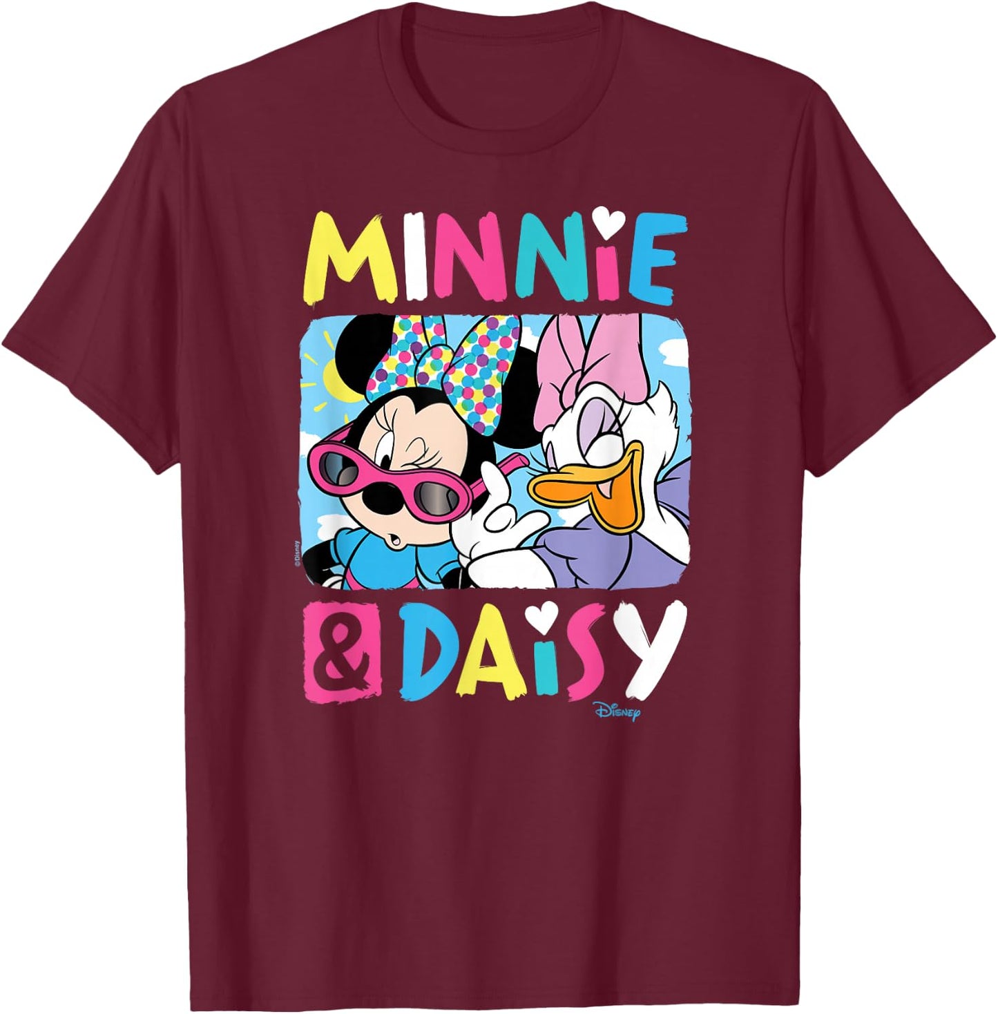 Minnie Mouse and Daisy Duck T-Shirt - T-Shirt | Maroon