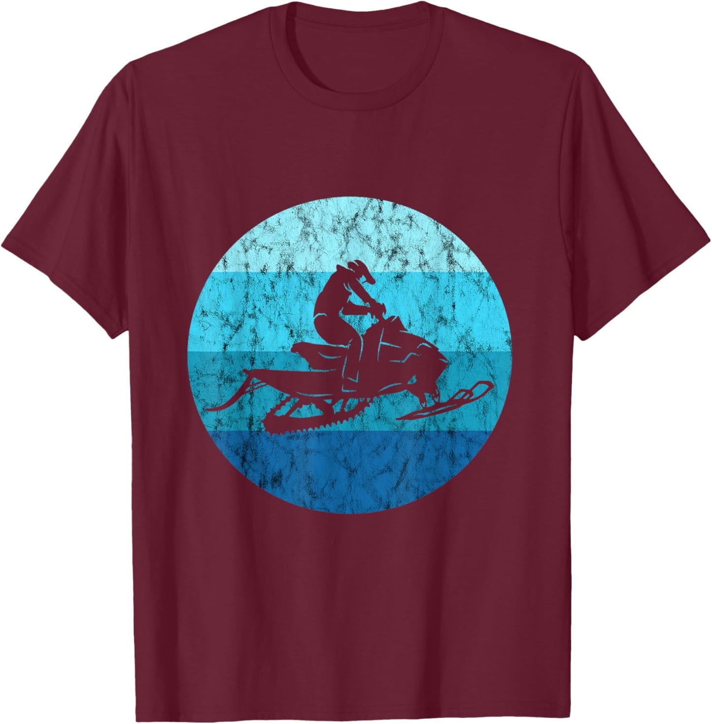 Snowcross Vintage Snowmobile Snow Machine Snowmobiling T-Shirt - T-Shirt | Maroon
