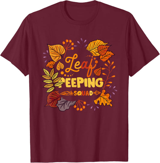 Funny Fall Season Leaves Peeper Leaf Peeping Squad Autumn T-Shirt - T-Shirt | Maroon