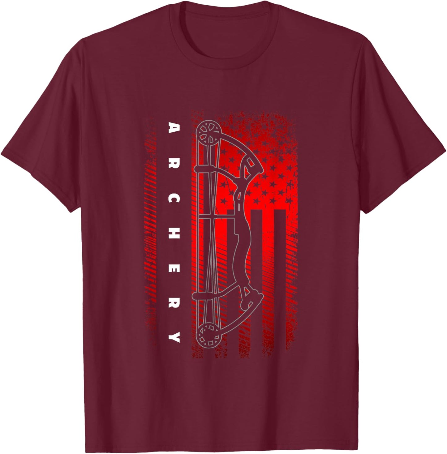 American Flag Archery T-Shirt - T-Shirt | Maroon