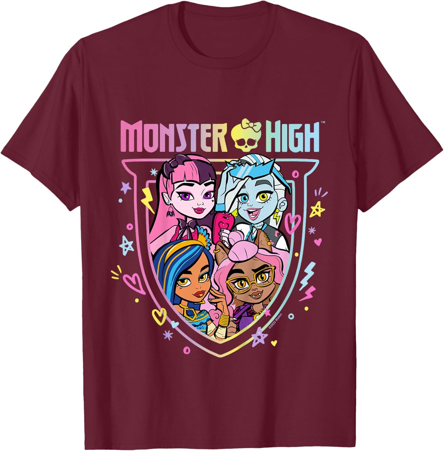 Kids Monster High - MH Rainbow Group T-Shirt - T-Shirt | Maroon