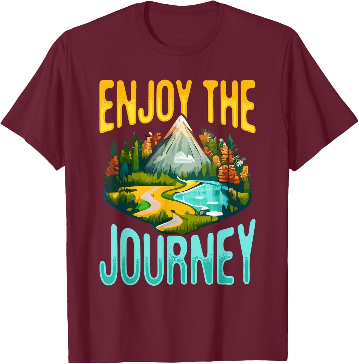 Camping Tent Enjoy the journey T-Shirt - T-Shirt | Maroon