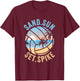 sand sun set spike for a fan beach volleyball Men Women T-Shirt - T-Shirt | Maroon
