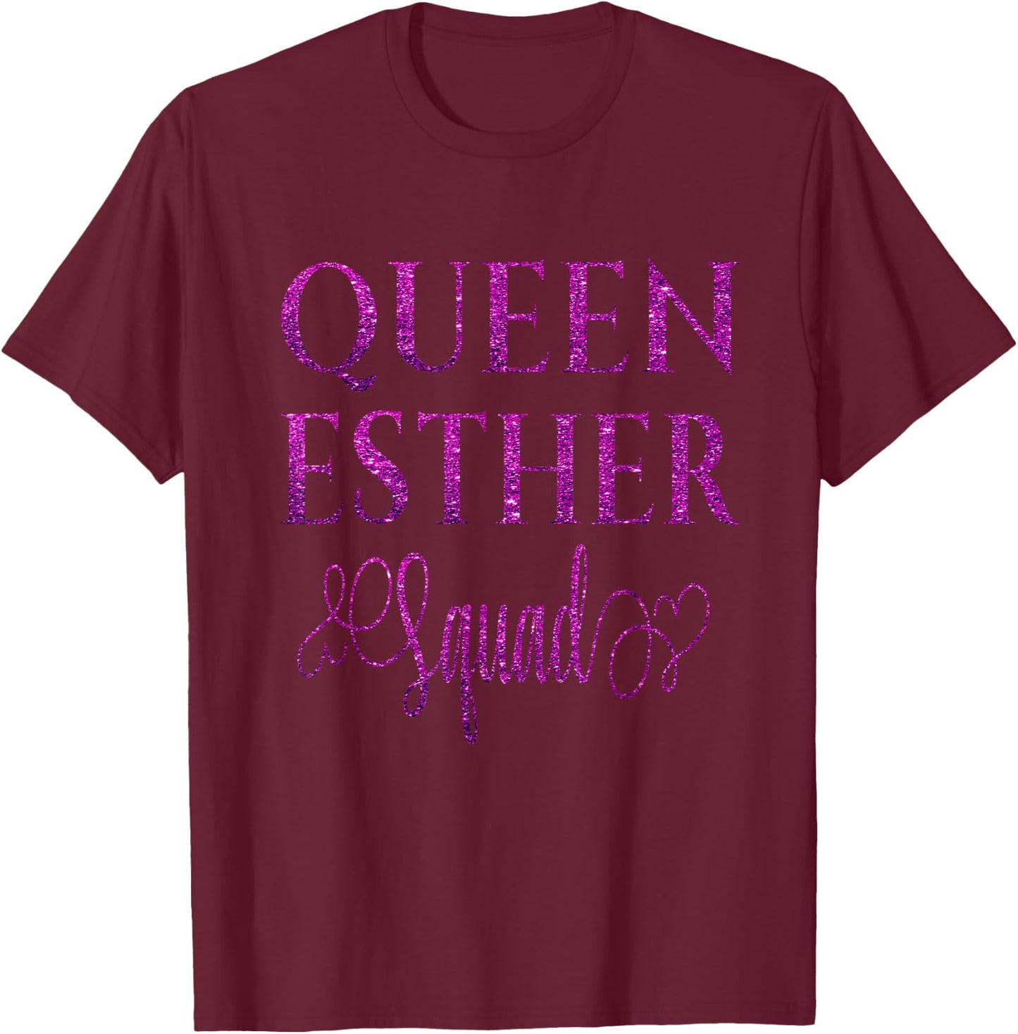 Purple Queen Esther Squad - Bible Character Purim Costume T-Shirt - T-Shirt | Maroon
