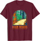 Muir Woods National Monument California Emblem Vintage T-Shirt - T-Shirt | Maroon