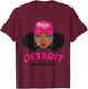 What Up Doe 313 Detroit Melanin Black Afro African American T-Shirt - T-Shirt | Maroon