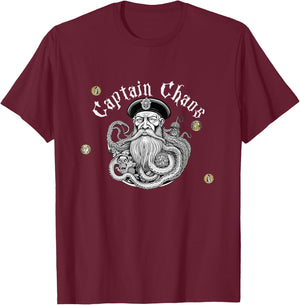 Retro Captain Chaos Casual Comfortable and Funny T-Shirt - T-Shirt | Maroon