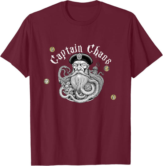 Retro Captain Chaos Casual Comfortable and Funny T-Shirt - T-Shirt | Maroon