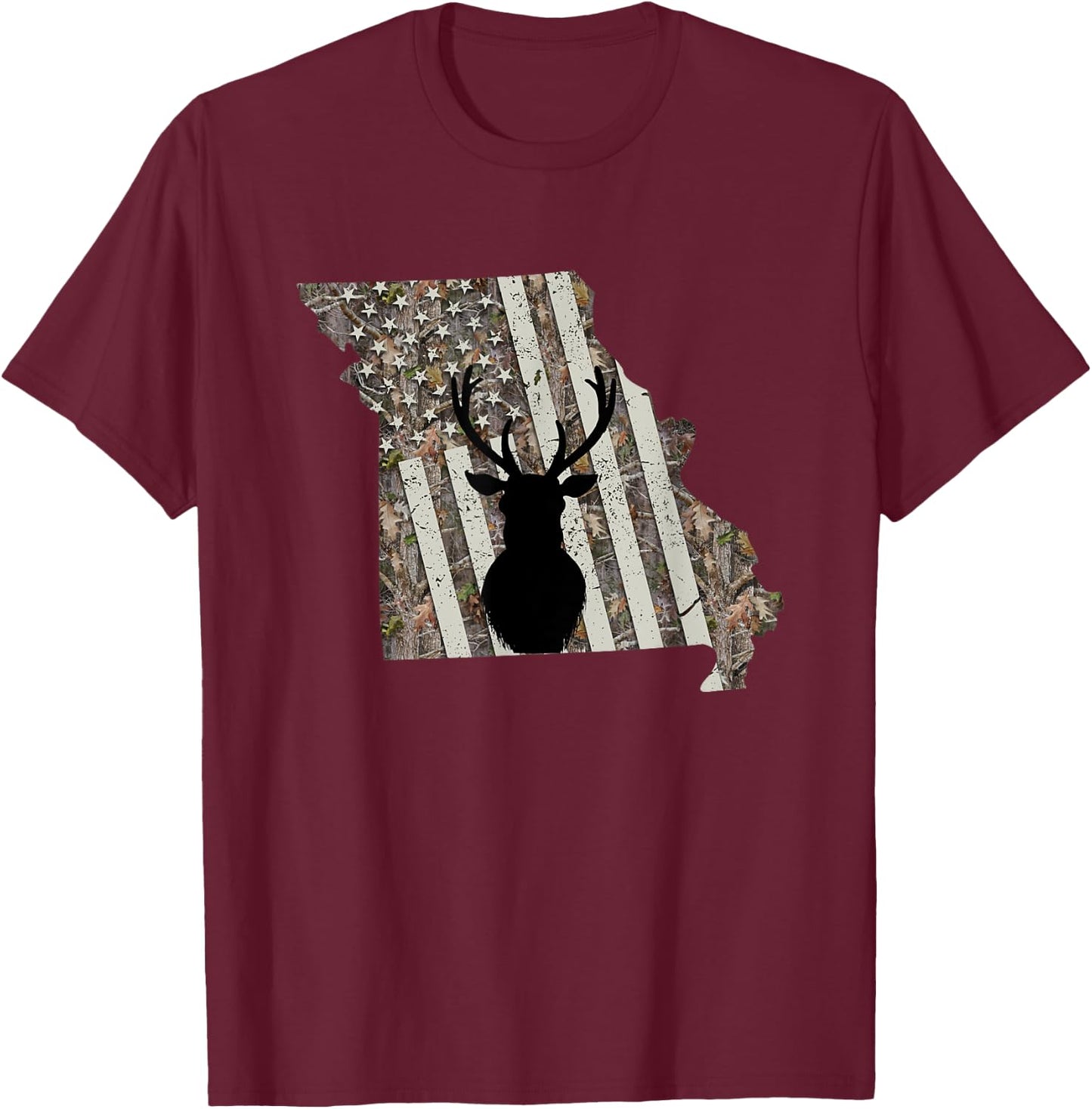 Missouri Whitetail Deer Hunting T-Shirt - T-Shirt | Maroon