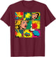 Funny Retro Comic Pop Art Shirt Fun Cartoon Comics Manga T-Shirt - T-Shirt | Maroon