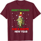 Merry Fishmas And A Crappie New Year Fishing Funny Xmas T-Shirt - T-Shirt | Maroon