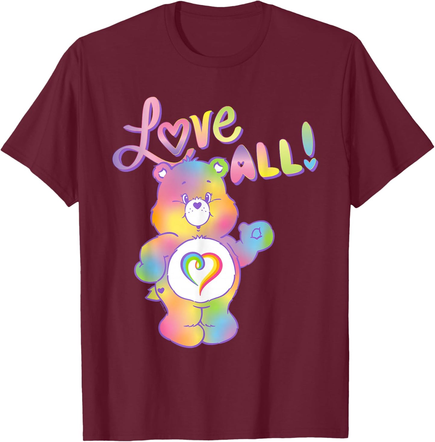Care Bears Love All with Togetherness Bear T-Shirt - T-Shirt | Maroon