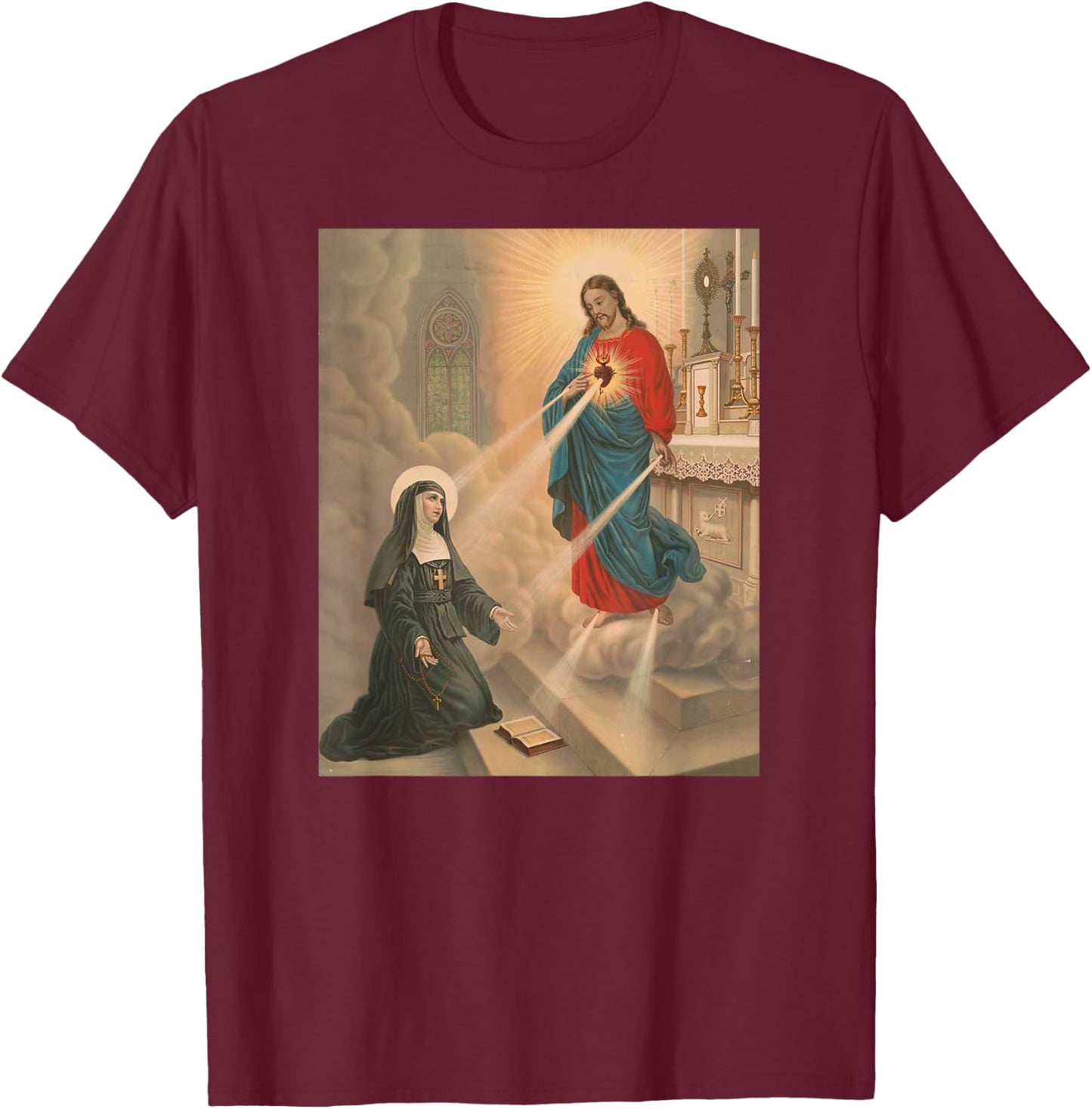 Saint Margaret Mary Alacoque T-Shirt - T-Shirt | Maroon