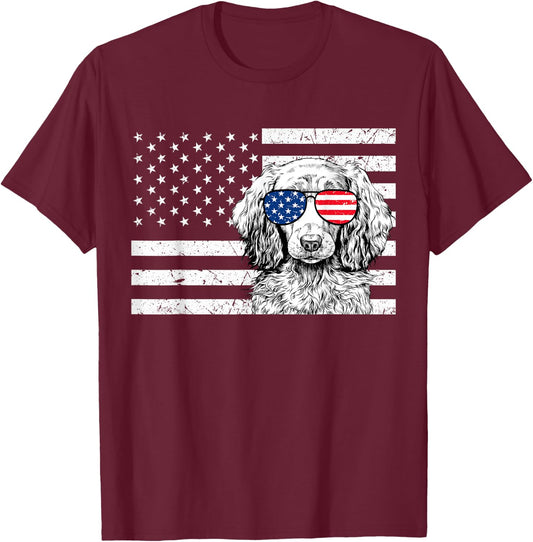 Dachshund Weiner Dog 4th of July US American Flag Patriotic T-Shirt - T-Shirt | Maroon