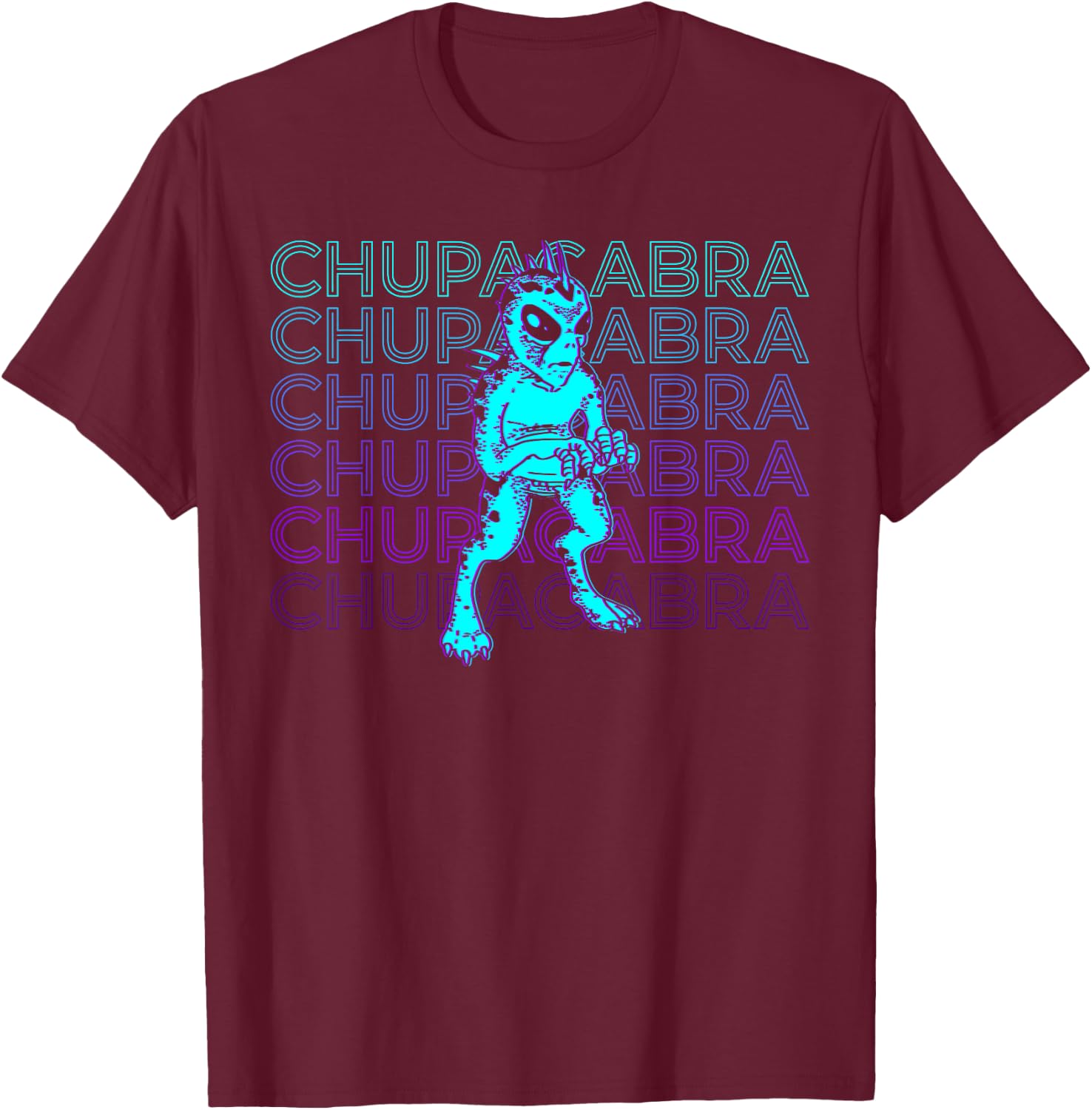 El Chupacabra Cryptid Cryptozoology T-Shirt - T-Shirt | Maroon