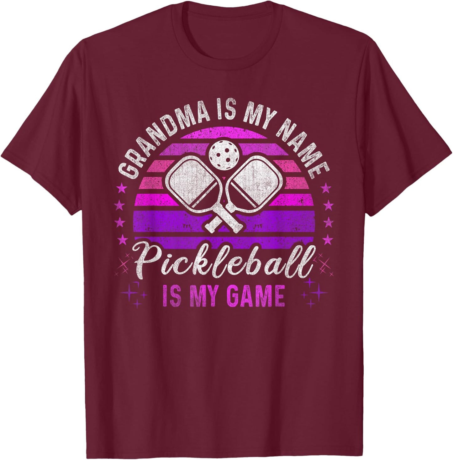 Grandma Is My Name Pickleball Is My Game Pickleball Grandma T-Shirt - T-Shirt | Maroon