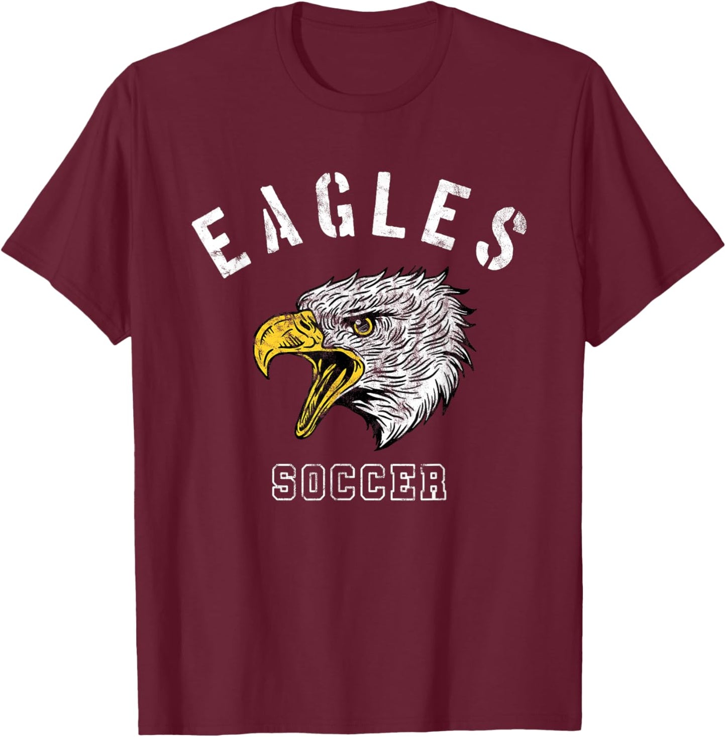 Eagles Soccer School Spirit Team Mascot Game Night T-Shirt - T-Shirt | Maroon