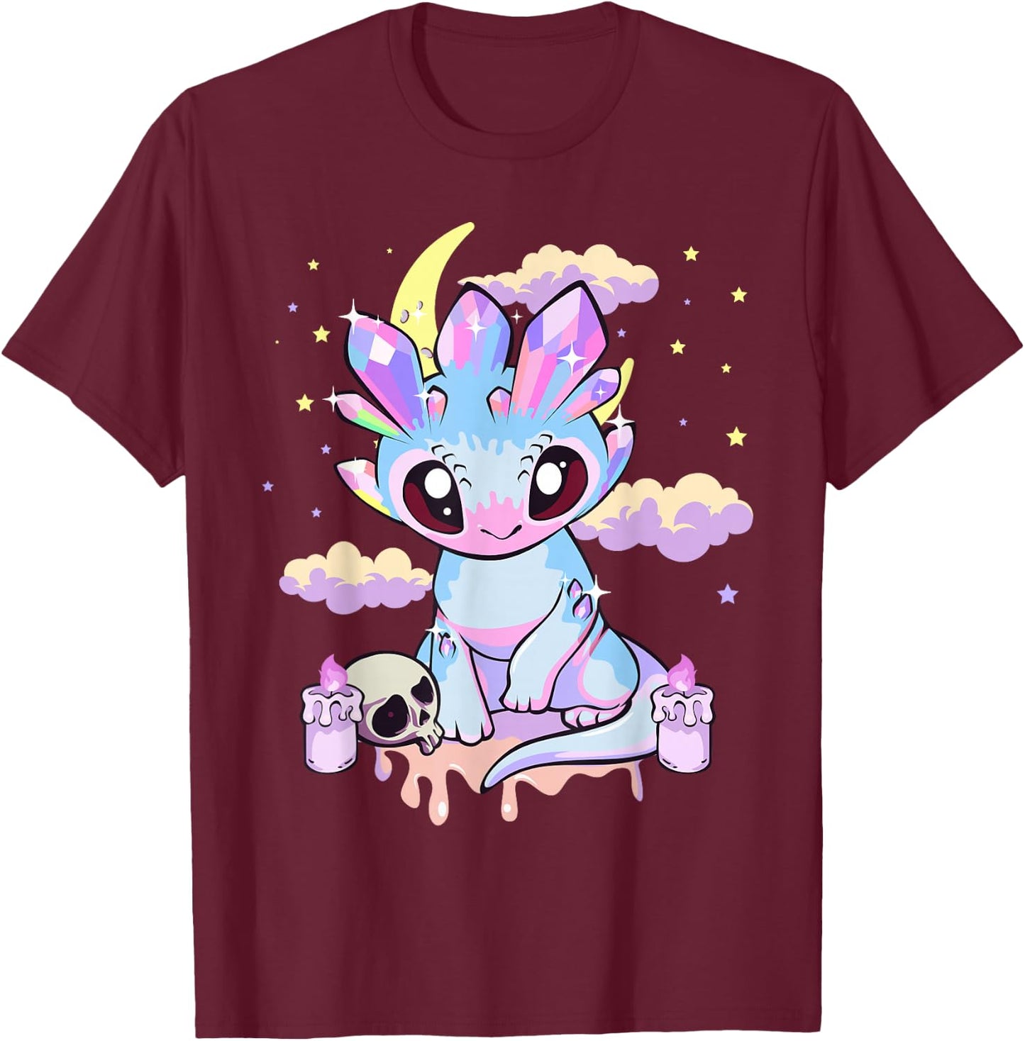 Pastel Goth Kawaii Cute Crystal Dragon Girls Women T-Shirt - T-Shirt | Maroon