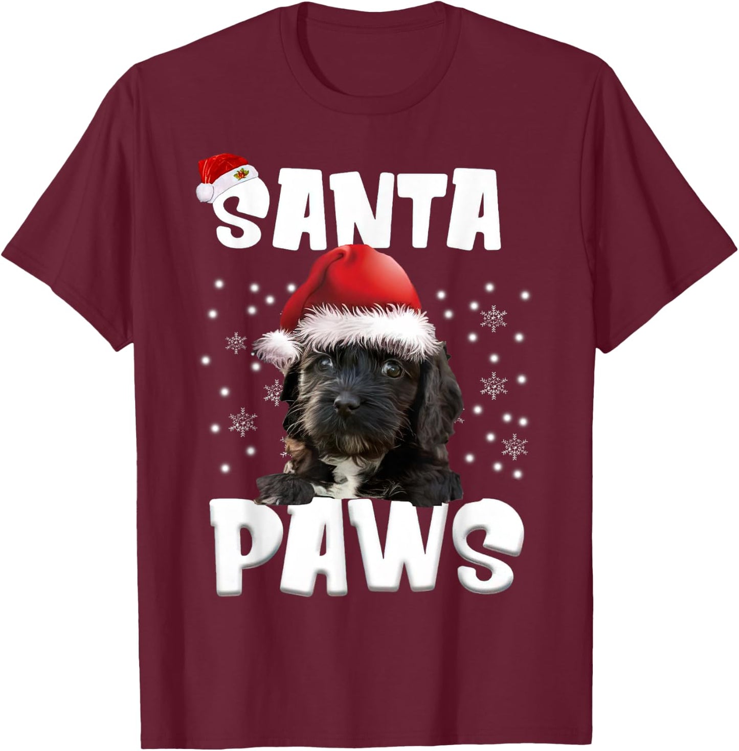 Funny Cockapoo Christmas Lights Tree Dog Lover Xmas T-Shirt - T-Shirt | Maroon