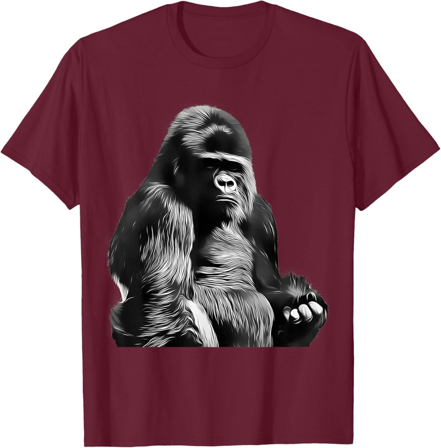 Silverback Gorilla Silver Back Primate Ape T-Shirt - T-Shirt | Maroon
