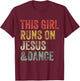This Girl Runs On Jesus And Dance Dancing Christian Vintage T-Shirt - T-Shirt | Maroon