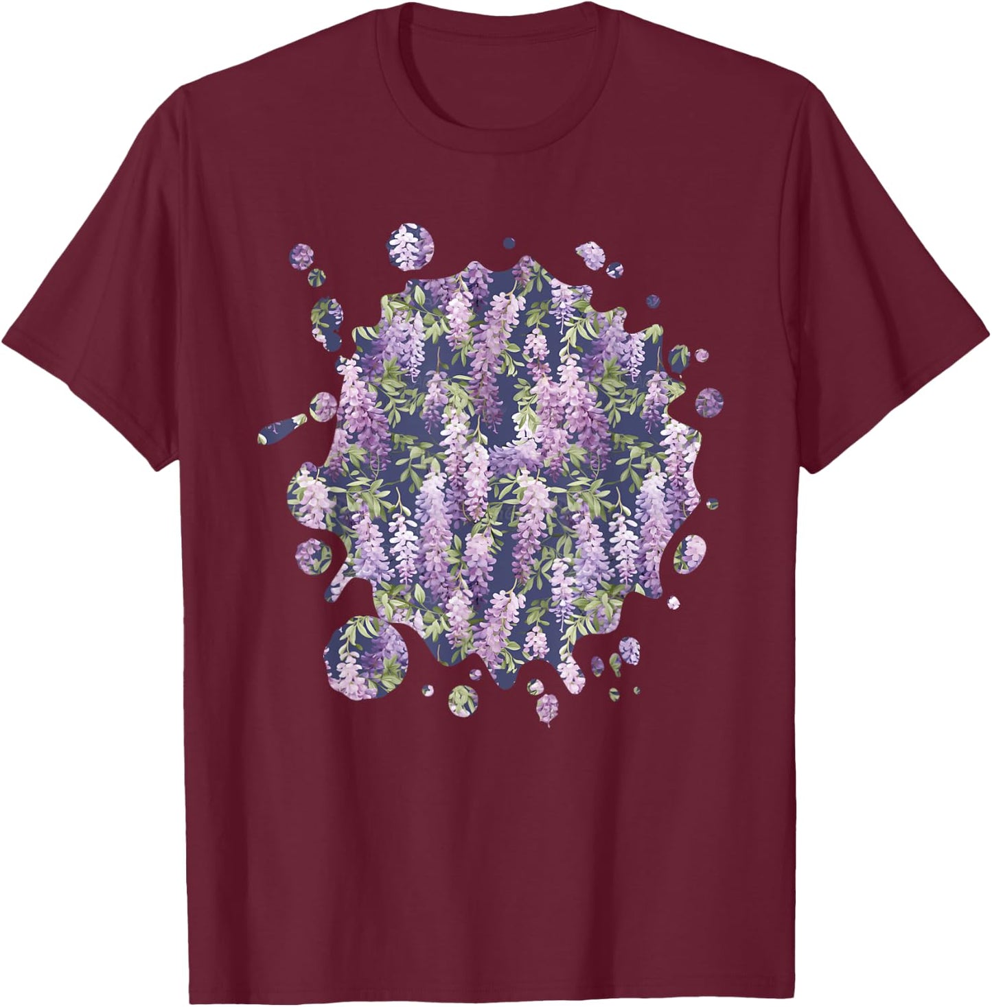 Cute Wisteria Inspired Flower Plant Lover Gardener women T-Shirt - T-Shirt | Maroon