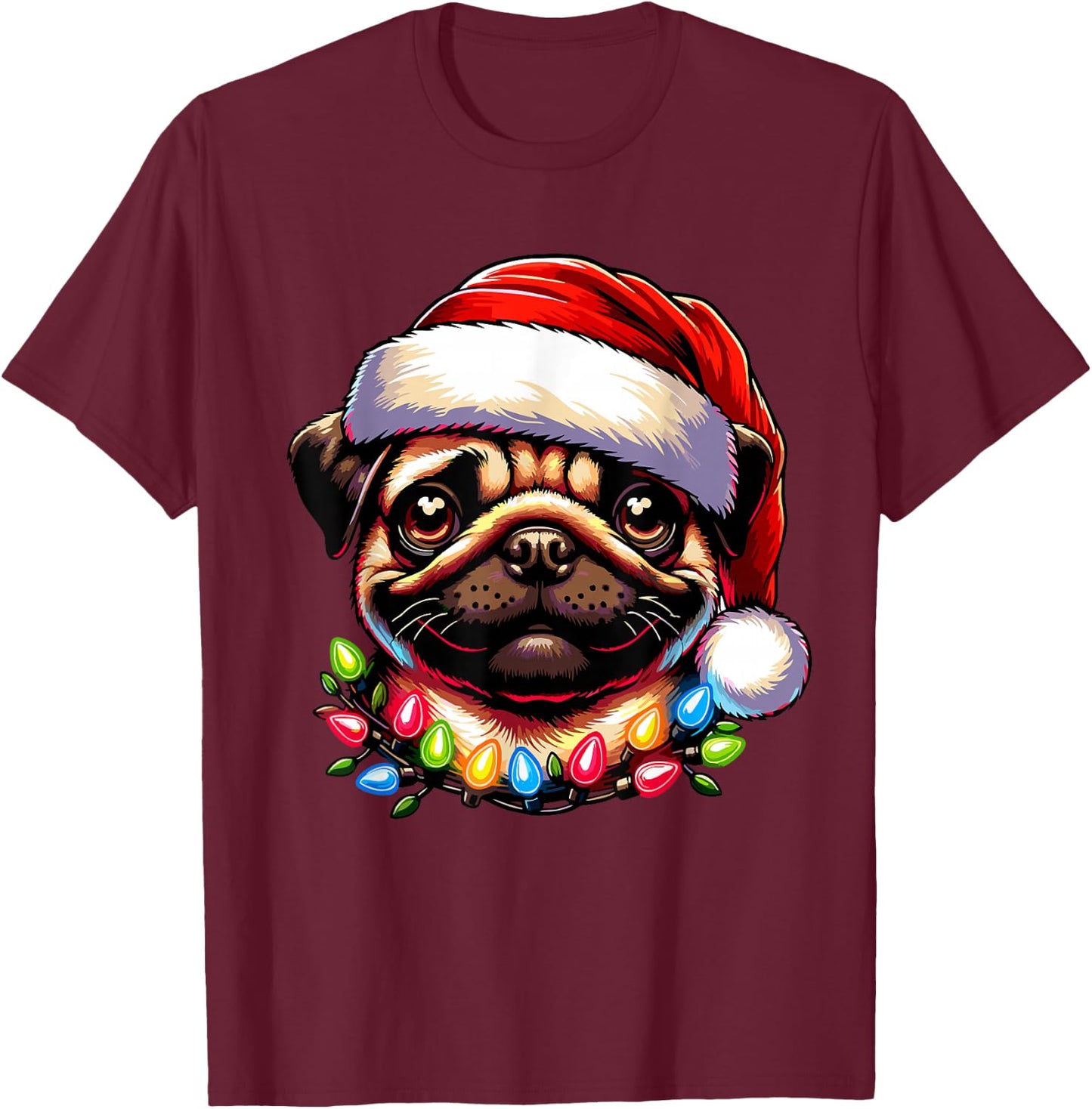 Dog Owner Xmas Men Women Favorite Pug Christmas T-Shirt - T-Shirt | Maroon