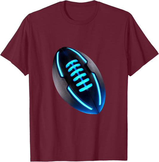 Neon Football T-Shirt - T-Shirt | Maroon