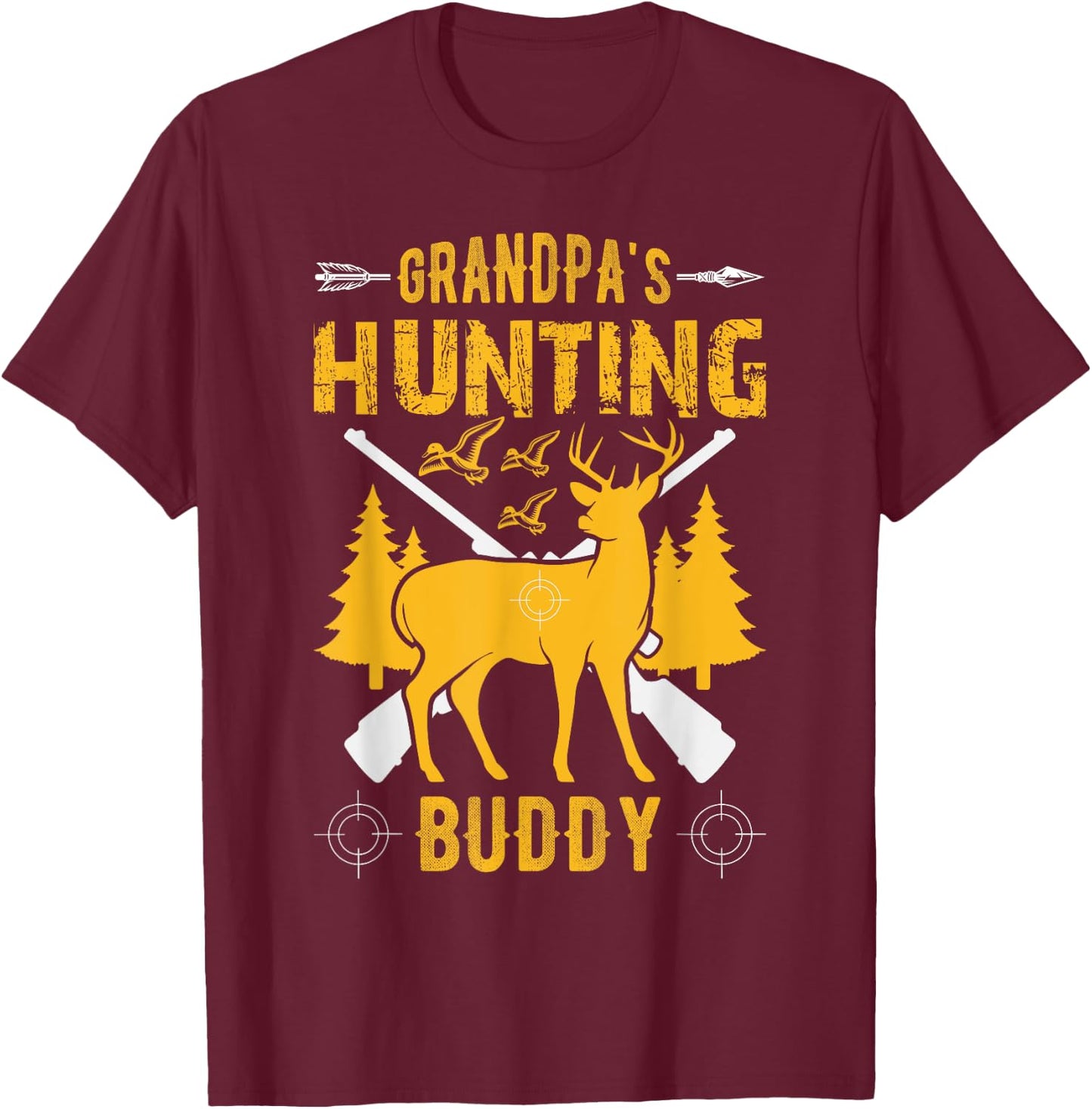 Grandpa's Hunting Buddy Grandson Hunting Buddies T-Shirt - T-Shirt | Maroon