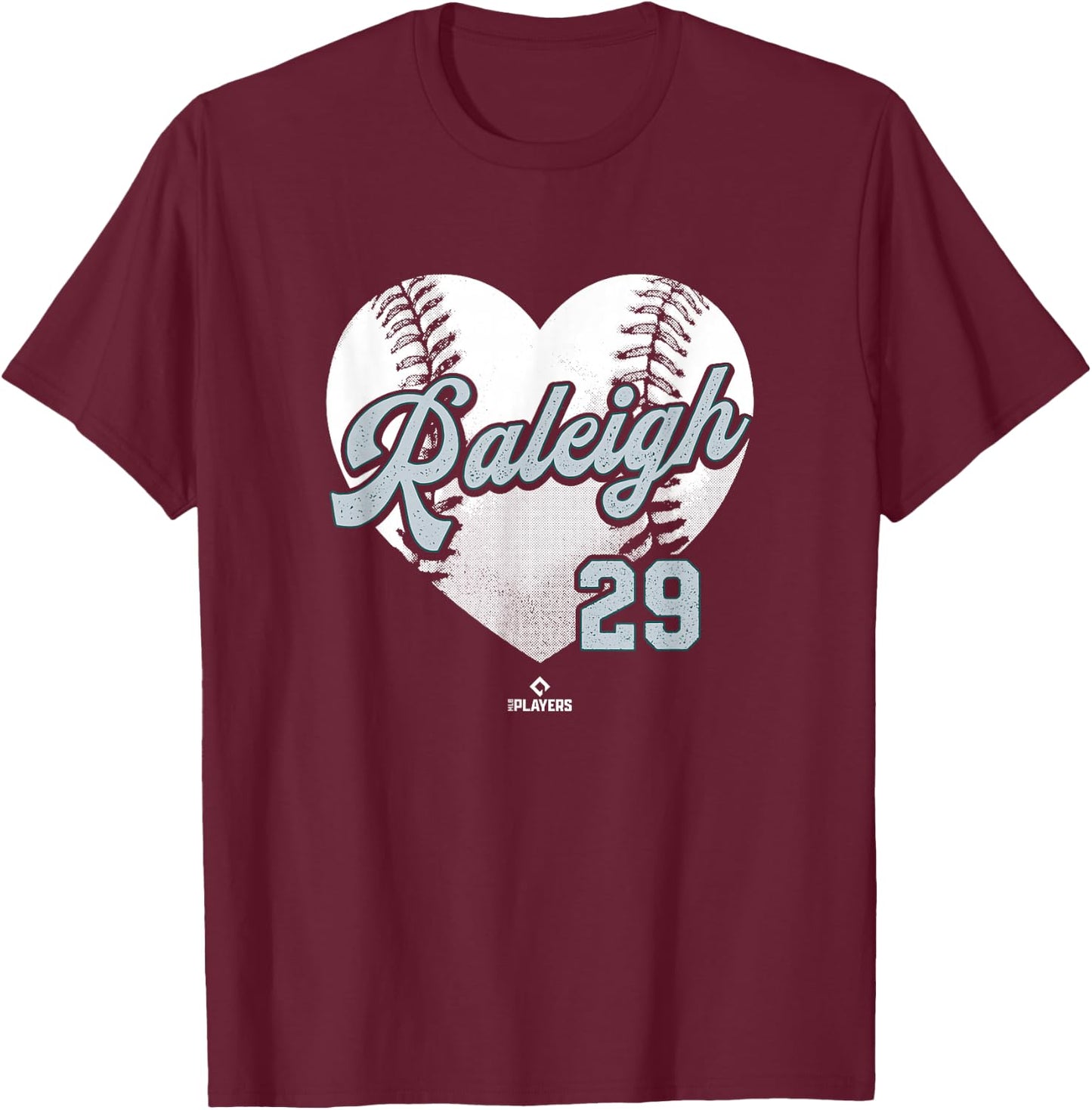 Baseball Heart Cal Raleigh Seattle MLBPA T-Shirt - T-Shirt | Maroon