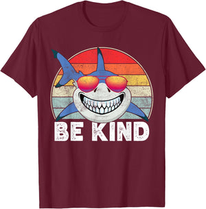 Be Kind Unity Day Orange Shark Kindness Anti Bullying Kids T-Shirt - T-Shirt | Maroon