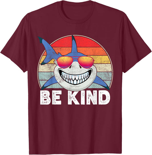 Be Kind Unity Day Orange Shark Kindness Anti Bullying Kids T-Shirt - T-Shirt | Maroon