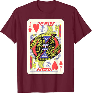 Jack of Hearts Playing Card | Couples Halloween Costume T-Shirt - T-Shirt | Maroon