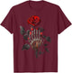 Gothic Rose Skeleton Hand Dark Academia Aesthetic Halloween T-Shirt - T-Shirt | Maroon