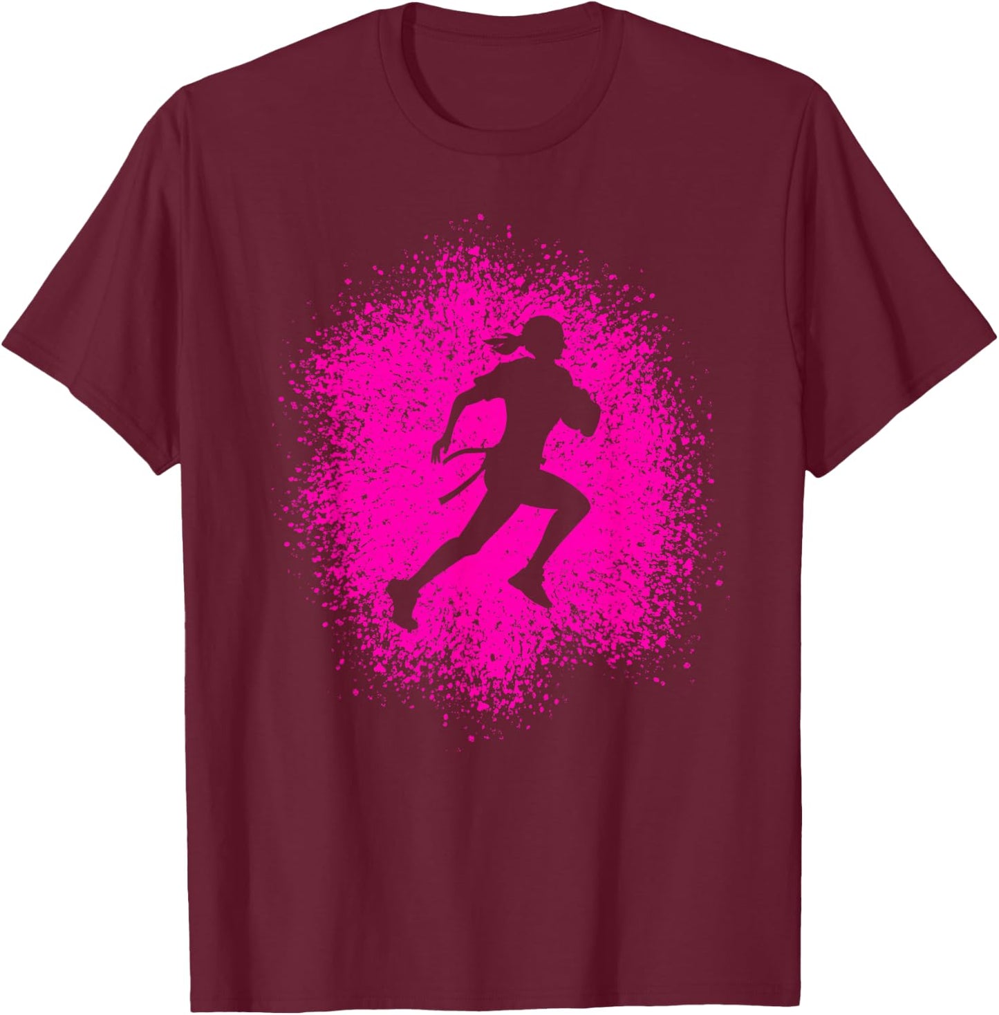 Flag Football Player Women Girls Children T-Shirt - T-Shirt | Maroon