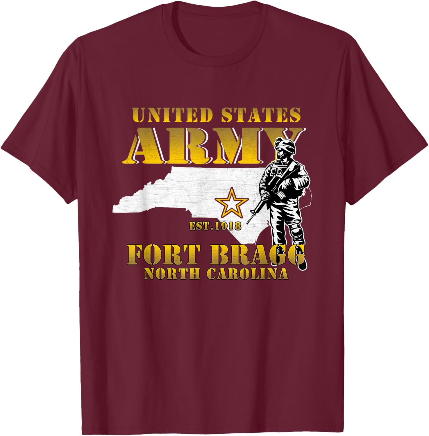 Fort Bragg North Carolina Nc Army Base Army Basic Training T-Shirt - T-Shirt | Maroon