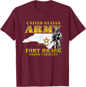 Fort Bragg North Carolina Nc Army Base Army Basic Training T-Shirt - T-Shirt | Maroon