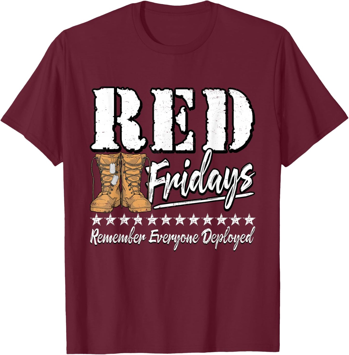 R.E.D. Friday Military Remember Everyone Deployed RED T-Shirt - T-Shirt | Maroon