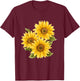 Yellow Sunflower Floral Watercolor Positivity Cute Painting T-Shirt - T-Shirt | Maroon