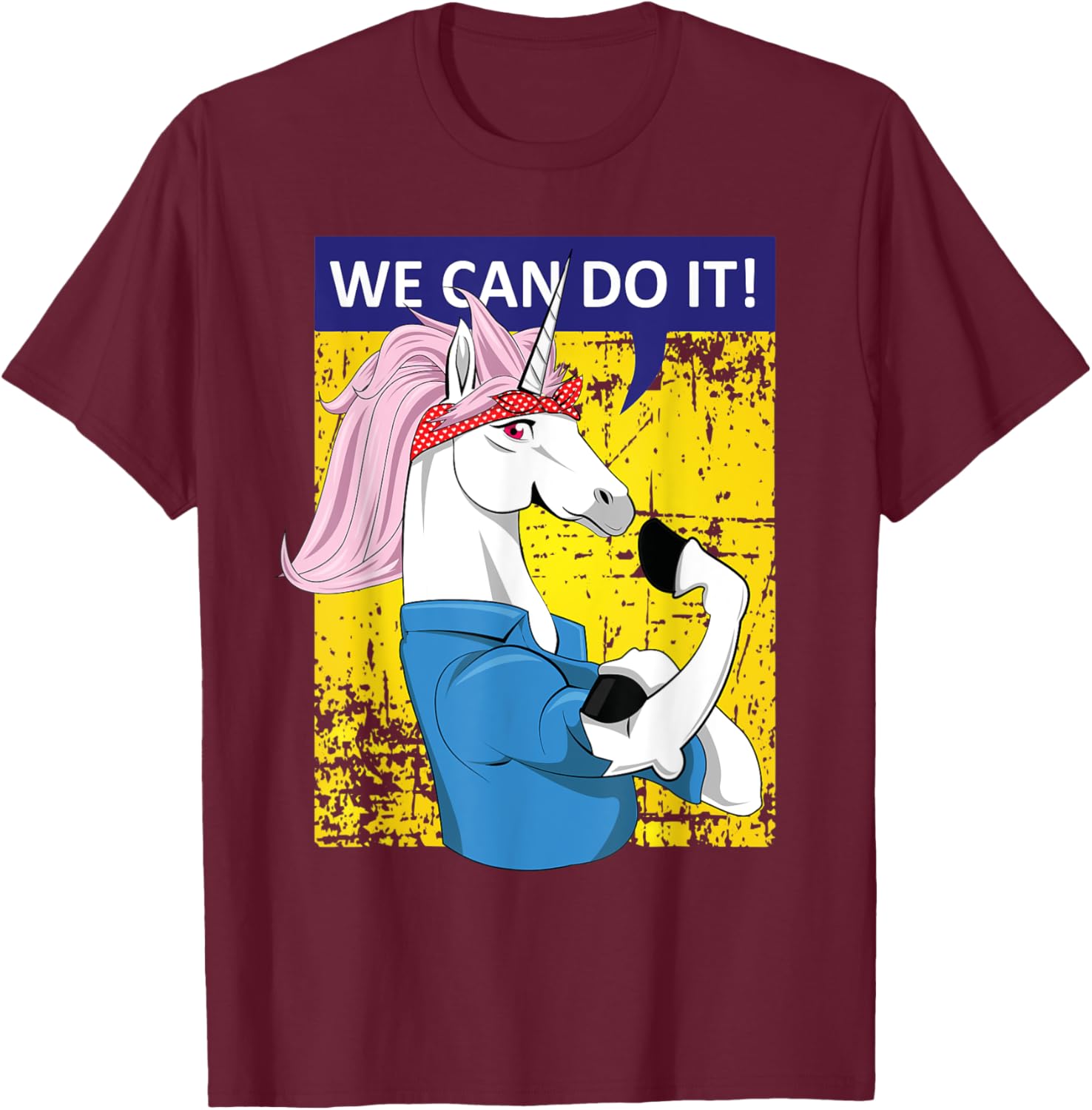 We can do it Rosie the Riveter Unicorn Gifts T-Shirt - T-Shirt | Maroon