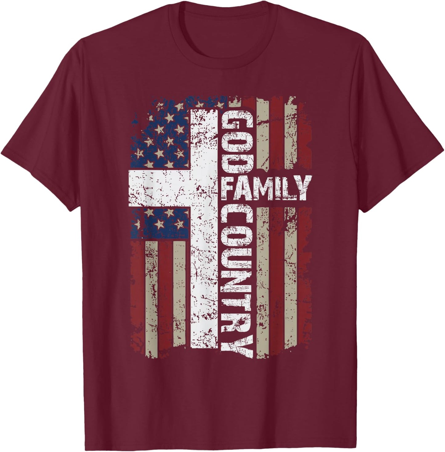 God Family Country Freedom Patriotic Country Music Lover Men T-Shirt - T-Shirt | Maroon