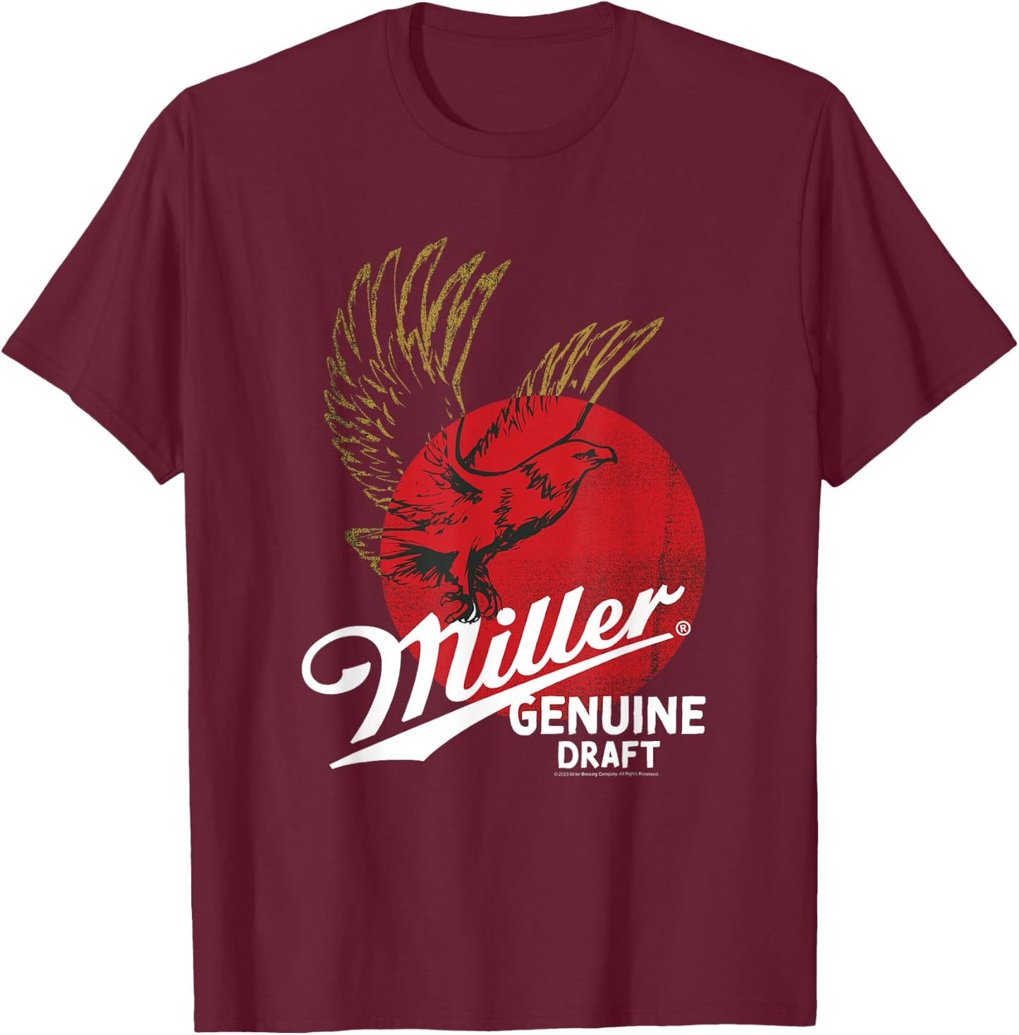 Coors Brewing Company Miller Genuine Draft Classic Big Logo T-Shirt - T-Shirt | Maroon