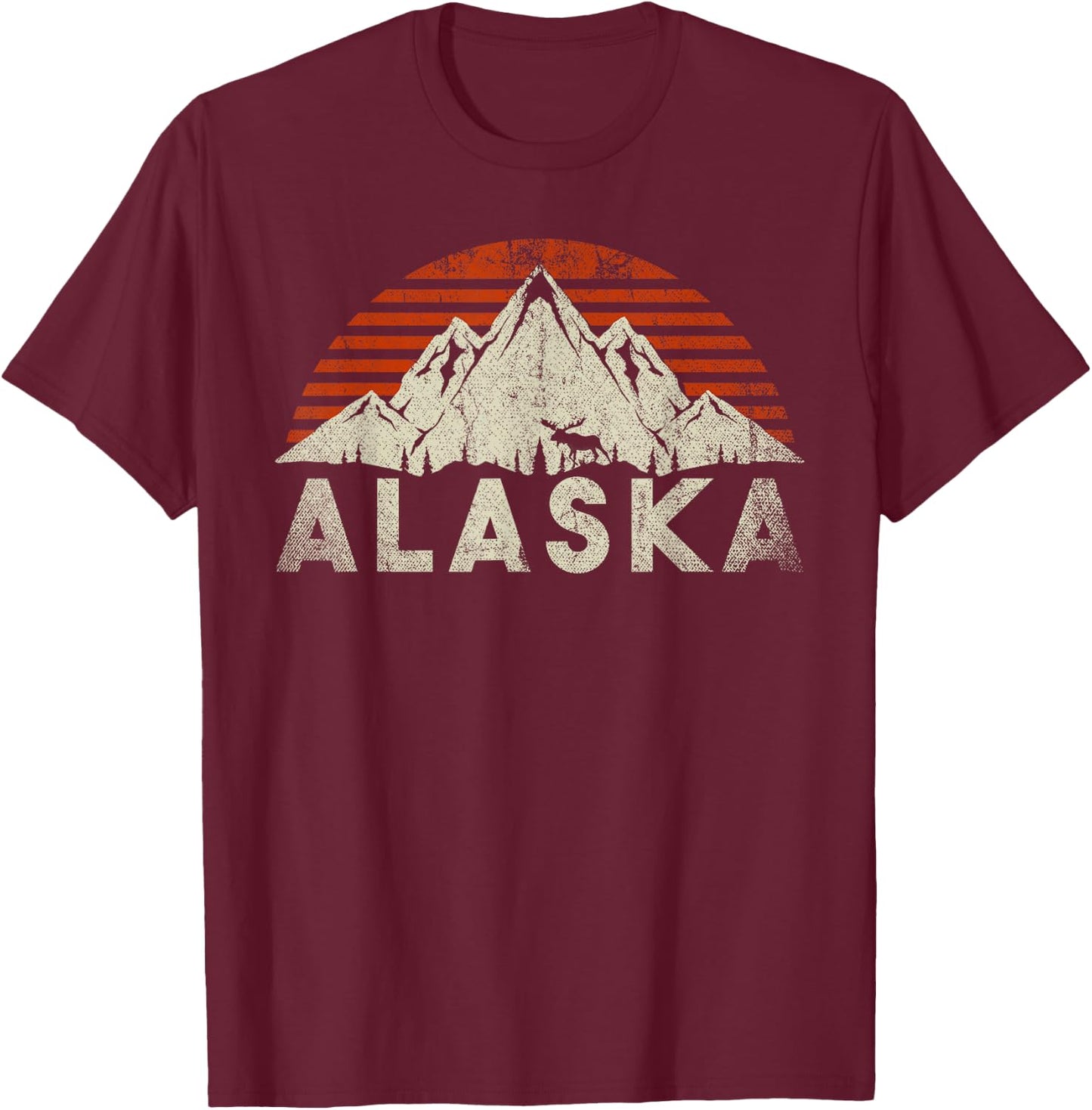 Retro Alaska T-Shirt - T-Shirt | Maroon