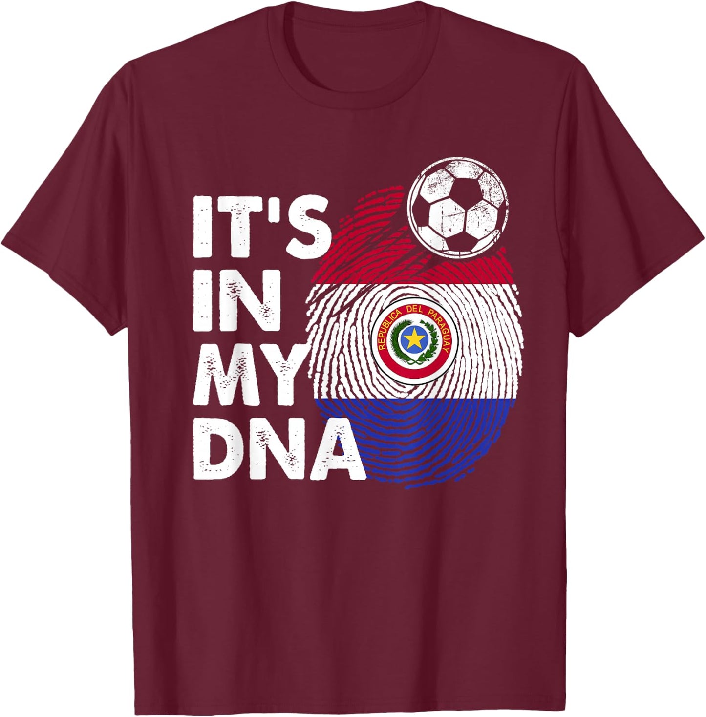 Paraguay In My DNA Paraguayan Flag Team Paraguay T-Shirt - T-Shirt | Maroon